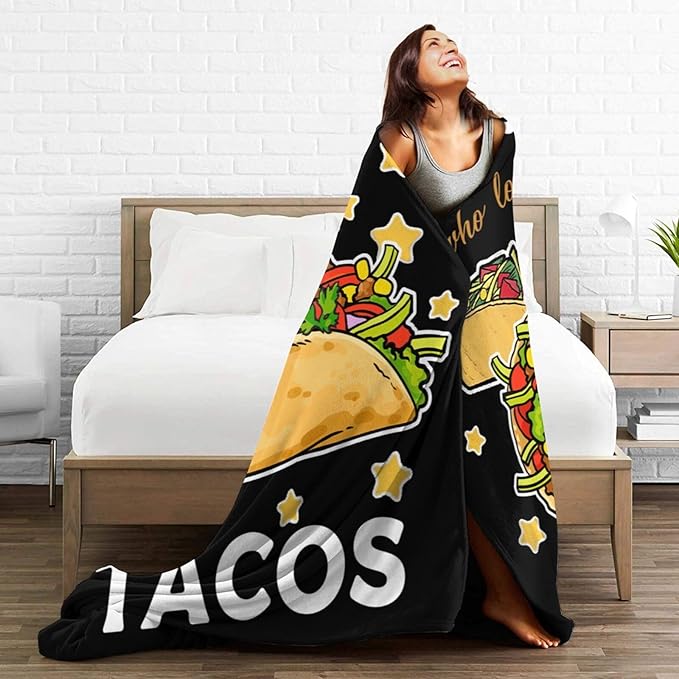 Taco Blanket for Girls Just Girl Who Loves Tacos Throw Blanket Soft Cozy Warm Fuzzy Fleece Tacos Food Bedroom Decor Blanket Gifts for Kids Women Men Adults Couch Sofa Bedding 50"X40"