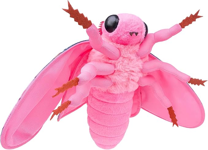 Moth Stuffed Animals Toy, Lifelike Pink Moths Plush 16in, Realistic Soft Big Wing Plushies Figure Gift Collection for Kids