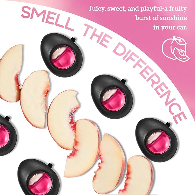 Air Jungles Honey Peach Scent Car Air Freshener Bundle – 3-in-1 Odor Eliminator Balls (6 Count), Vent Clip (3 Count), and Car Clip Pack (6 Count) – Long-Lasting Freshness for Cars, Closets, Gym Bags