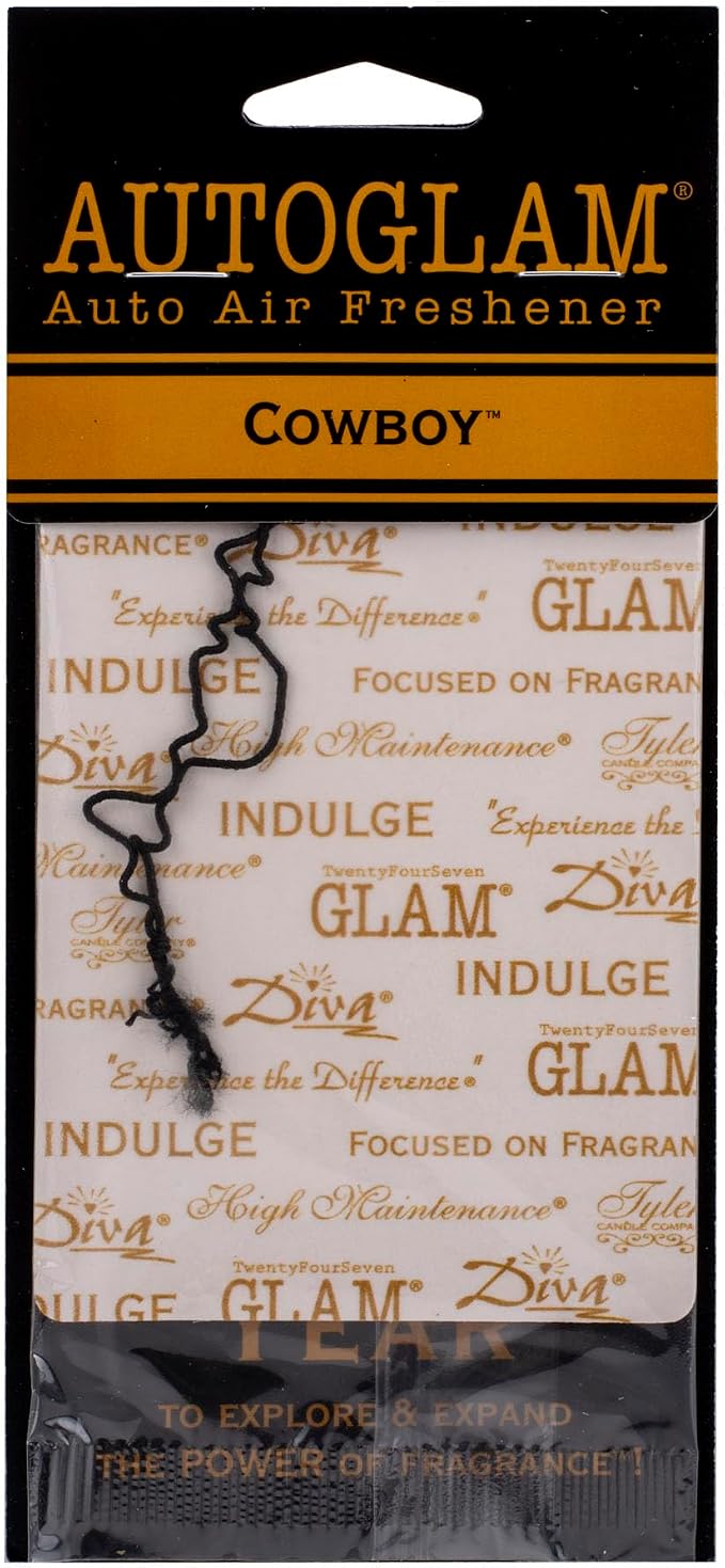 Tyler Candle Company Cowboy - 4 Ounce Laundry Detergent - 8 Ounce Room Spray - 3 Ounce Jar Candle - Autoglam Air Freshener Gift Suite; Set of 4