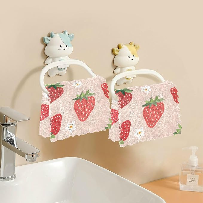 ALAZA Dish Towels Kitchen Cleaning Cloths Strawberry Pattern Small Scale Dish Cloths Absorbent Kitchen Towels Lint Free Bar Tea Soft Towel Kitchen Accessories Set of 6,11"x11"