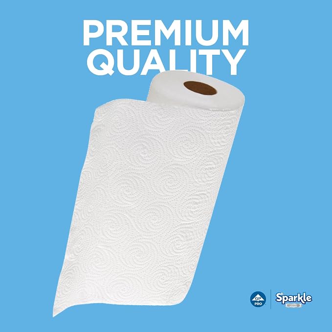 Georgia-Pacific Sparkle 2-Ply Perforated Roll Paper Towels by GP PRO (Georgia-Pacific), White, 2717714, 85 Sheets Per Roll, 15 Rolls Per Case