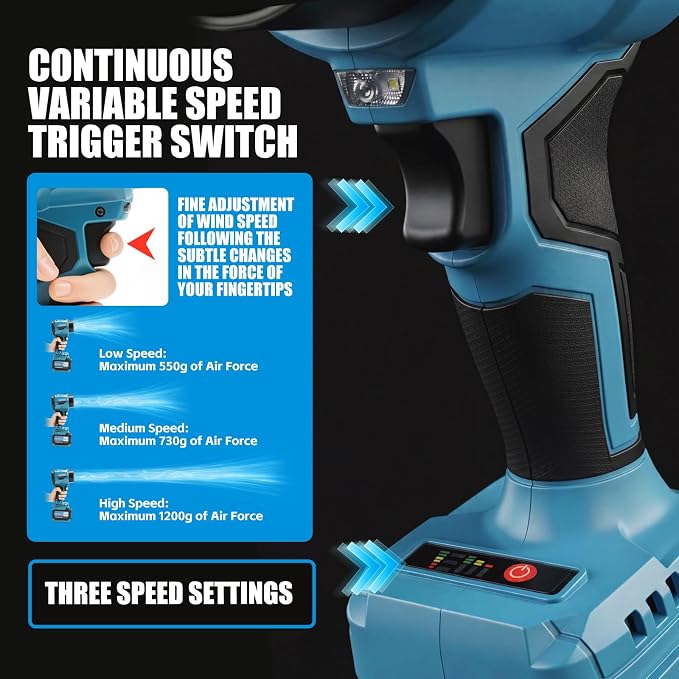 21V Brushless Cordless Blower 6.0Ah 39,500 RPM（Suitable for Makita Batteries.） CBH1