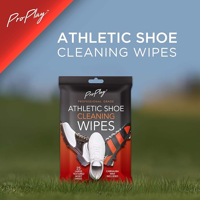 ProPlay Athletic Shoe Cleaning Wipes | Carnauba Wax Included | Repels Water from Shoes | Powerful Cleaner that Removes Dirt, Grass, and Sand | Convenient, Resealable Pack - Unscented 1 Pack