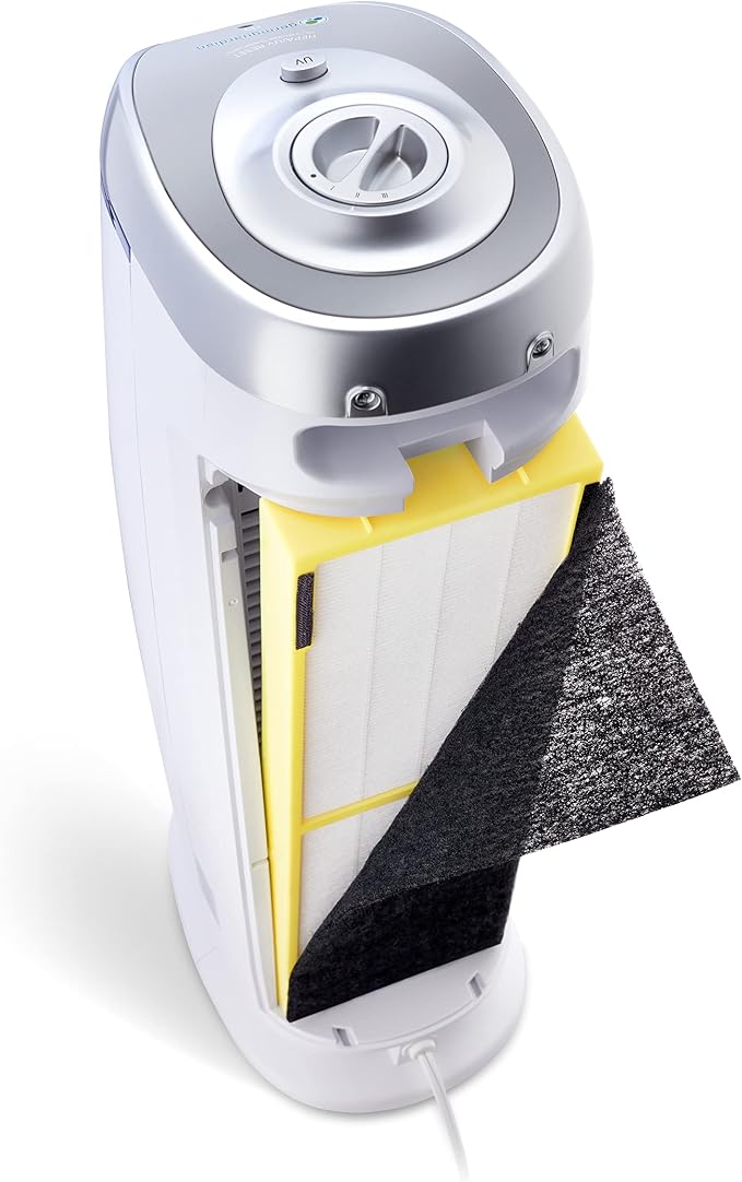 GermGuardian HEPA Air Purifier - Large Room Air Purifier for Bedroom, Office, Dorm, and Home - Filters Pet Dander, Dust, Pollen, Smoke, Scents - AC4825W2PK - 22" Tower - White - 2-Pack