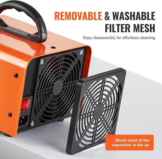 VEVOR Ozone Generator, 12000mg/h Ozone Machine, High Capacity Commercial/Industrial Ozone Generator Machine with 0-120 min Time Setting for Rooms, Cars