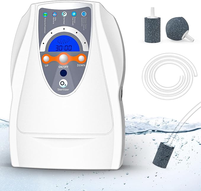 VTAR Ozone Machine, 500mg/h Multipurpose Ozone Machine Purify Air, Water, Fruits, Vegetables, Toothbrushes, Aquarium. Fruit Cleaner Device in Water- White