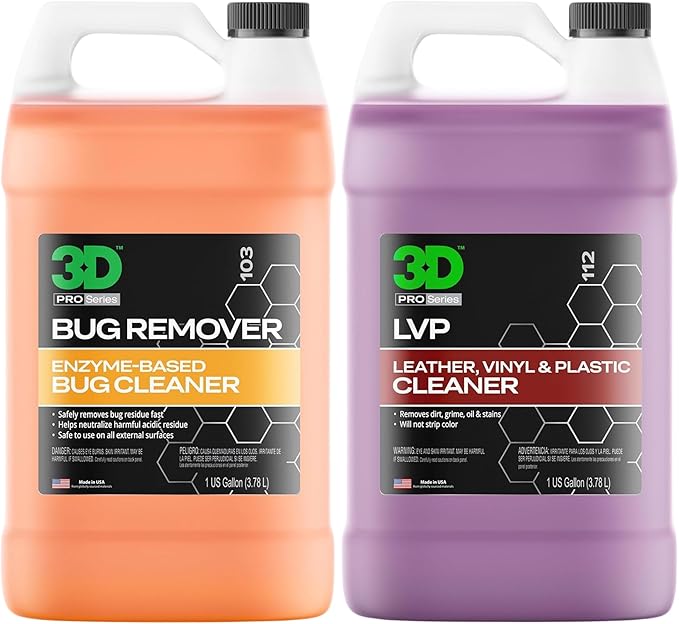 3D Bug Remover + LVP Interior Cleaner – Exterior Insect Remover & Deep Interior Surface Cleaner – 1 Gallon Each