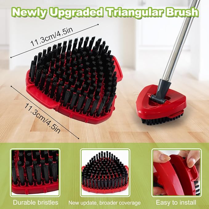 Mop Sets for O Cedar RinseClean 2 Tank Spin Mop System, 2 Microfiber Head Refills and 2 Chenille Pads,1 Handle with 1 Scrub Brush, and 1 Base