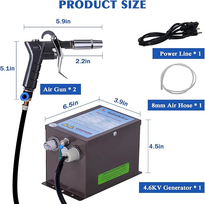 Anti Static Guns 4.6KV Ionizing Air Guns for Industrial Electrostatic Elimination (110V)