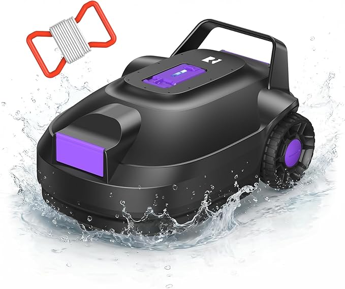 Robotic Pool Cleaner with Dual-Drive Motors,180Min Runtime, Powerful Pool Vacuum for Above-Ground & Flat Poolsu p to 1076.39 sq.ft,Auto-Parking Design,Double Suction Port