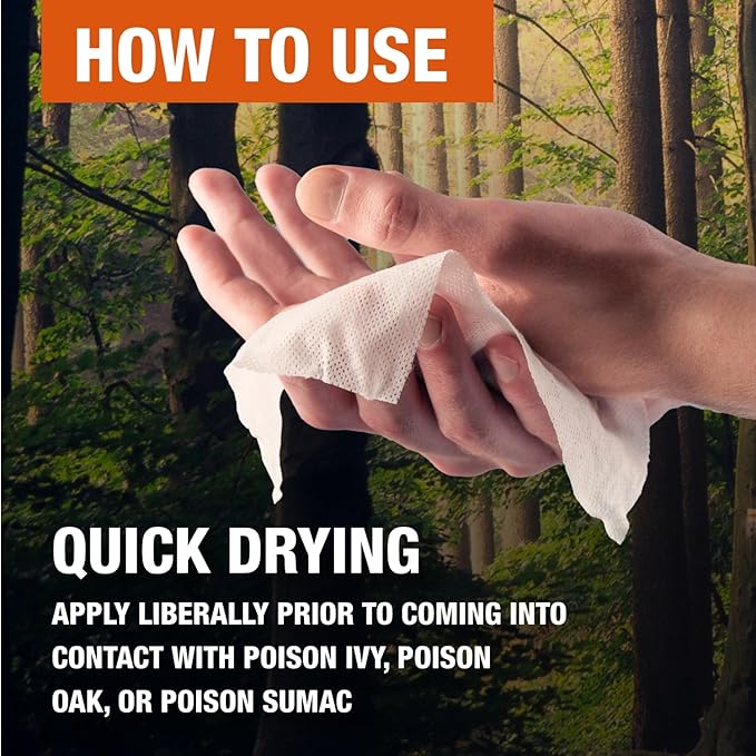 CoreTex Ivy X Pre-Contact Poison Ivy Wipes - Bulk Pack of 100 Single-Use Barrier Wipes to Help Prevent Itchy Rashes - Also Works on Poison Oak & Sumac Oils - Quick Dry & Chalk-Free Formula