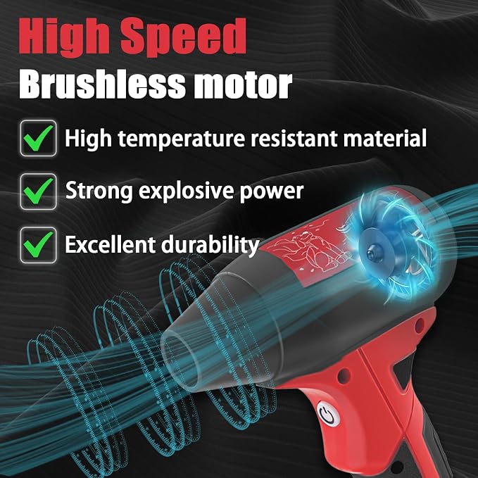 Jet Fan Mini Blower，130000 RPM Cordless Air Duster Comaptible with Milwaukee M18 18V Batteries with 4-Speed Control for Car Dust Cleaning, Outdoors BBQ Leaf Cleaning, Sofa's Pet Hair Cleaning