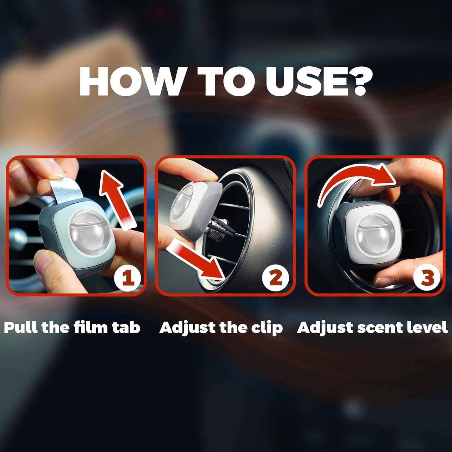 Air Jungles Sweet Popcorn Scent Car Air Freshener Clip, 6 Vent Clips, 4ml Each, Long Lasting Air Freshener, Up to 180 Days Car Refresher Odor Eliminator