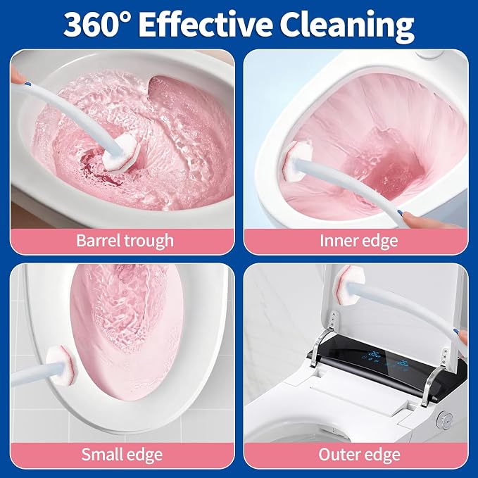 40 Count Toilet Bowl Wand Refills, Disposable Toilet Cleaner Refills, Disposable Wand Heads Compatible with Clorox and the Most Toilet Brushes,Cherry Blossom