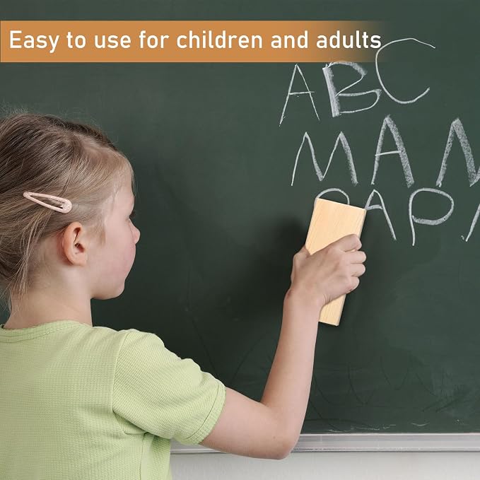 Marspark Felt Style Erasers, Cleaner Dusters Felt Chalkboard Eraser for Kids Wood Chalk Eraser for Chalkboard Cleaners Dusters for Markers White Black Boards Paint School Students Teachers(60 Pieces)