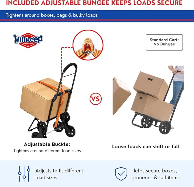 Shopping Cart, Super Loading Stair Climber 220 lbs Capacity, Grocery Foldable Trolley with Extra Large Shopping Bag Laundry Utility Cart with Adjustable Bungee Cord, blue
