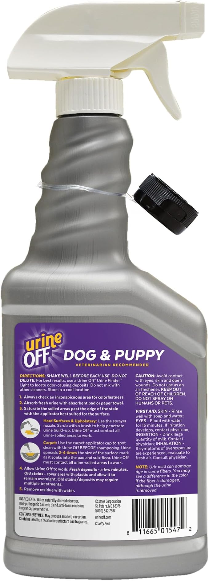 urineOFF Puppy & Dog Odor & Stain Remover| Fresh Scent Carpet Cleaner Spray | Bio Enzymatic Stain & Urine Odor Remover | Pet Safe Cleaner | 16 oz.
