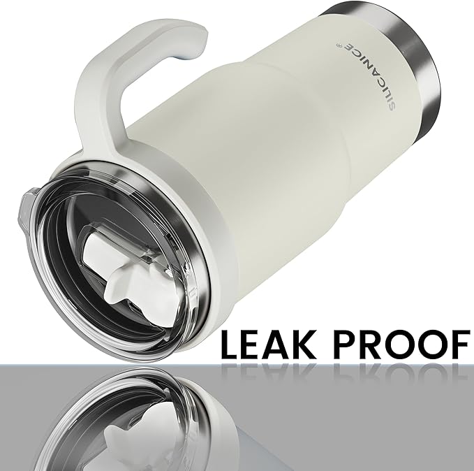 For Iced Coffee & Smoothies – Never Drink from a Moldy Lid Again: 24oz Hygienic Tumbler, 100% Leakproof Lid & Removable Foldable Spout. Reinforced Base, Fits Cup Holders-Cream