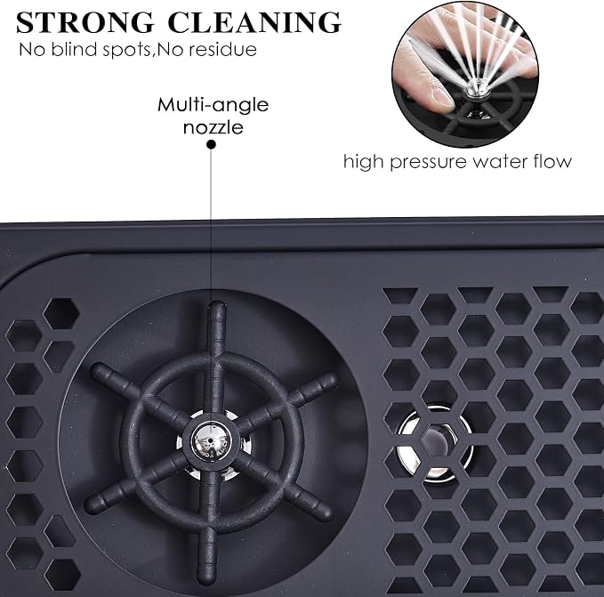 Household And Commercial Stainless Steel Automatic Cup Washer, Glass Washer, Pitcher Rinsers，Suitable For Coffee Shops, Bars, Beverage Shops ﻿(Black)