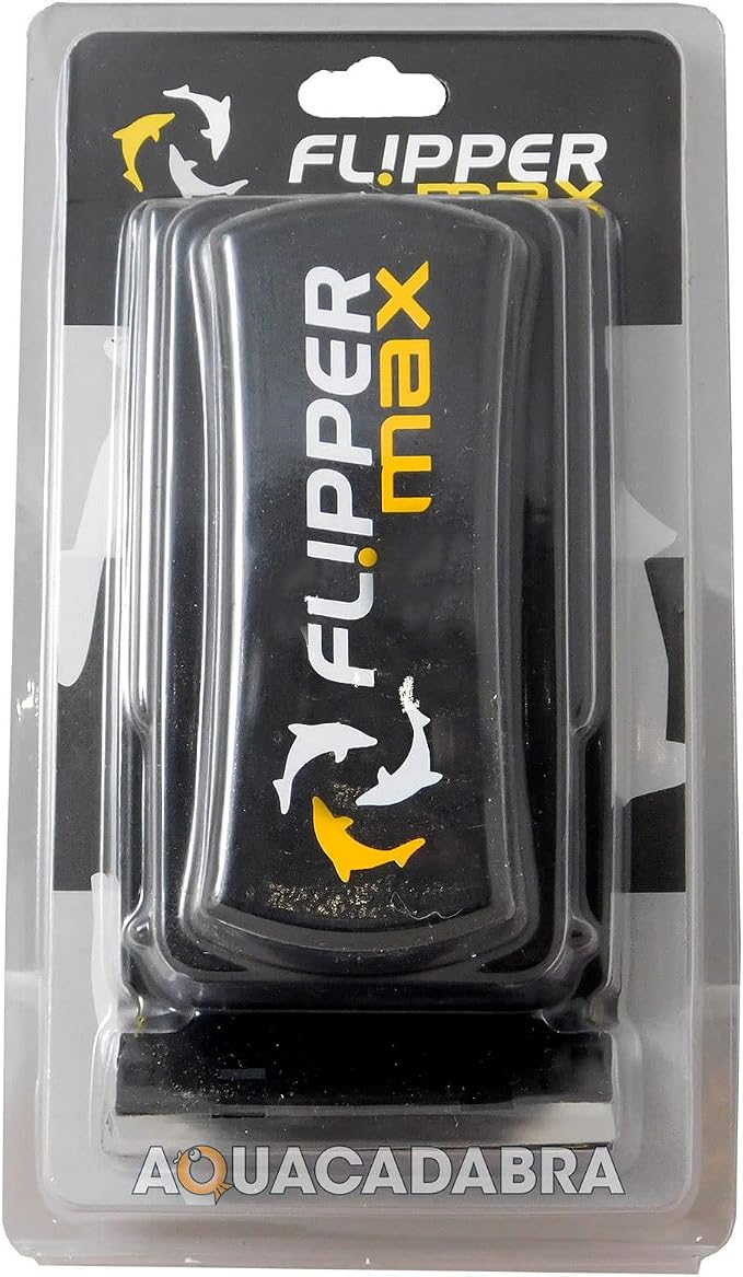 FL!PPER Flipper Cleaner Float - 2-in-1 Floating Magnetic Aquarium Glass Cleaner - Fish Tank Cleaner - Scrubber & Scraper Aquarium Cleaning Tools – Floating Fish Tank Cleaner, Max