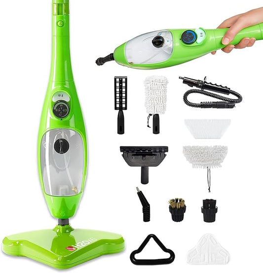 H2O X5 Steam Mop & Handheld Steam Cleaner | 5-in-1 Floor Steamer | Hardwood, Tile & Laminate Cleaner | Carpet Glider Included | Grout, Window & Garment Attachments