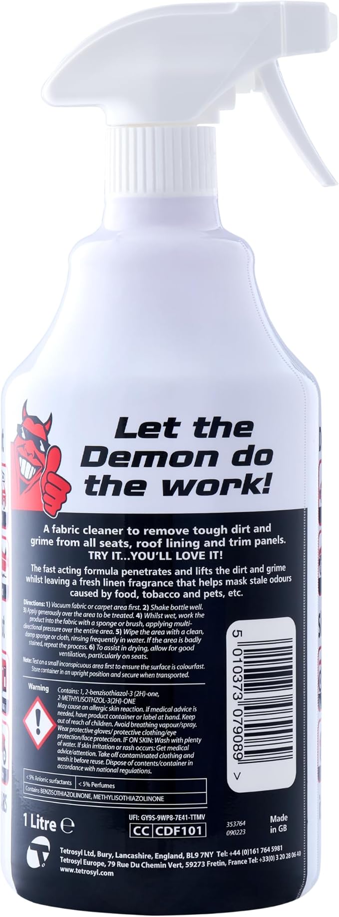 CarPlan Demon Fabric 34 fl Oz (1L) - Super Upholstery Shampoo