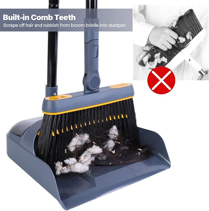 JEHONN Broom and Dustpan for Home