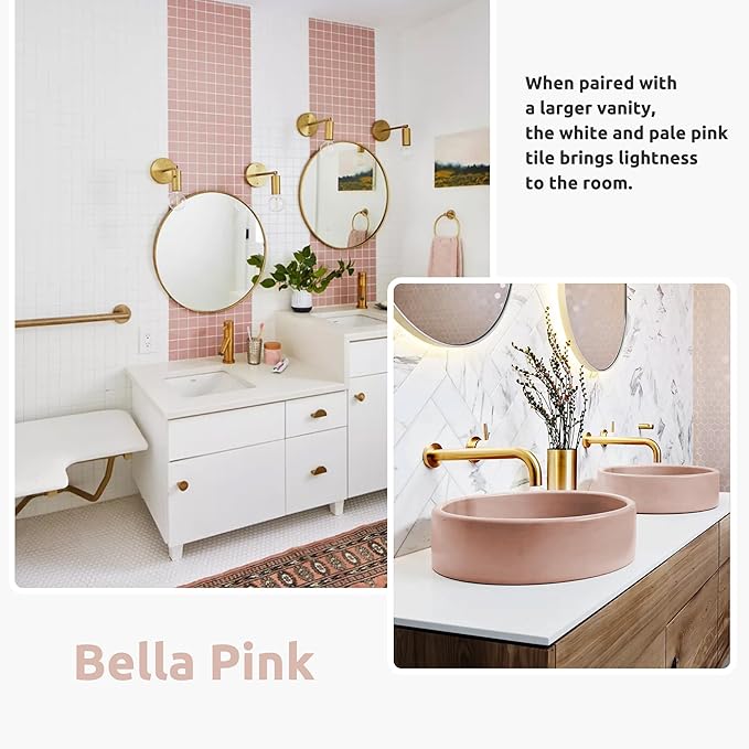 Tub and Tile Refinishing Kit 35oz with Tools, Low Odor DIY Bathroom Paint Sink Tub Countertop Tile Shower Paint for Bathroom Kitchen Porcelain Fiberglass, Semi-Gloss Bella Pink