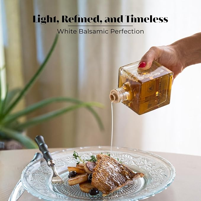 Acetaia Bellei White Balsamic Vinegar – Italian Gourmet Vinegar Condiment, Sweet & Fruity Flavor, Cooked Grape Must & Wine Vinegar, Light Acidity, Sua Maestà Denso Bianco – 250ml