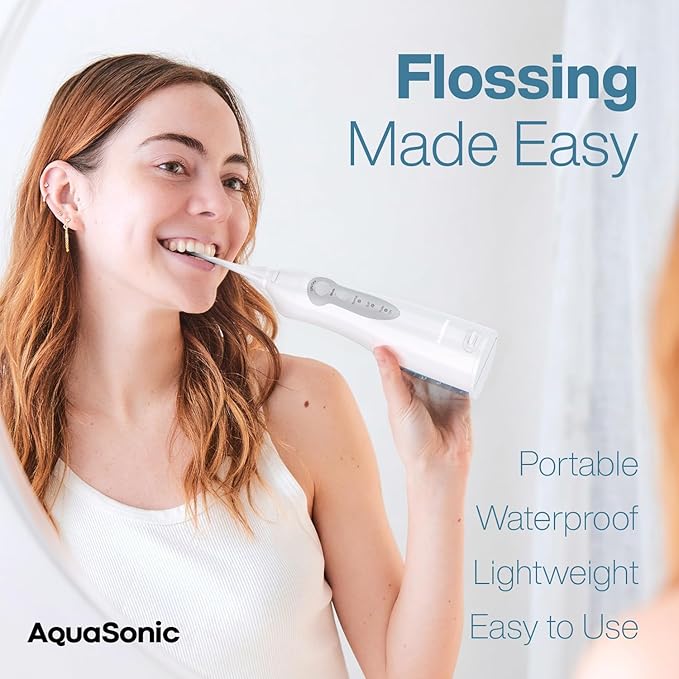 AquaSonic Aqua Flosser - Cordless Rechargeable Water Flosser for Teeth - Waterproof, Portable Oral Irrigator for Dental Cleaning with 5 Jet Tips – Braces Home Travel