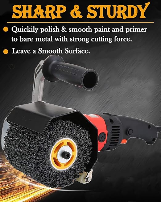 6 Pcs Abrasive Drawing Wheel Surface Conditioning Tool, 4.5" x 4" Wire Wheel Burnishing Tool for Metal Polishing Paint, Rust, Oxidation - 3/4" Quad Keyway for Hand held Polishing Machine(6)