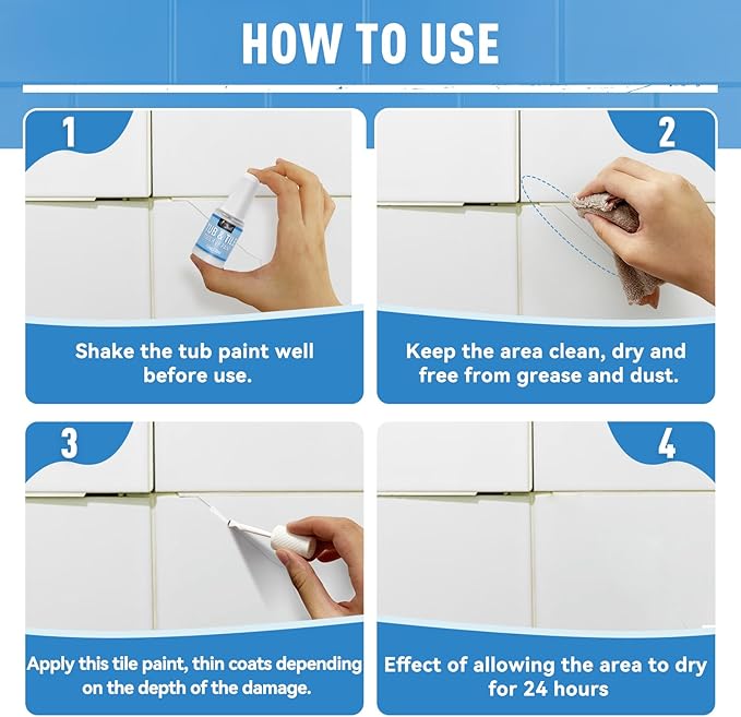 DWIL White Tub and Tile Refinishing Kit 1kg & White Touch Up Paint Combination