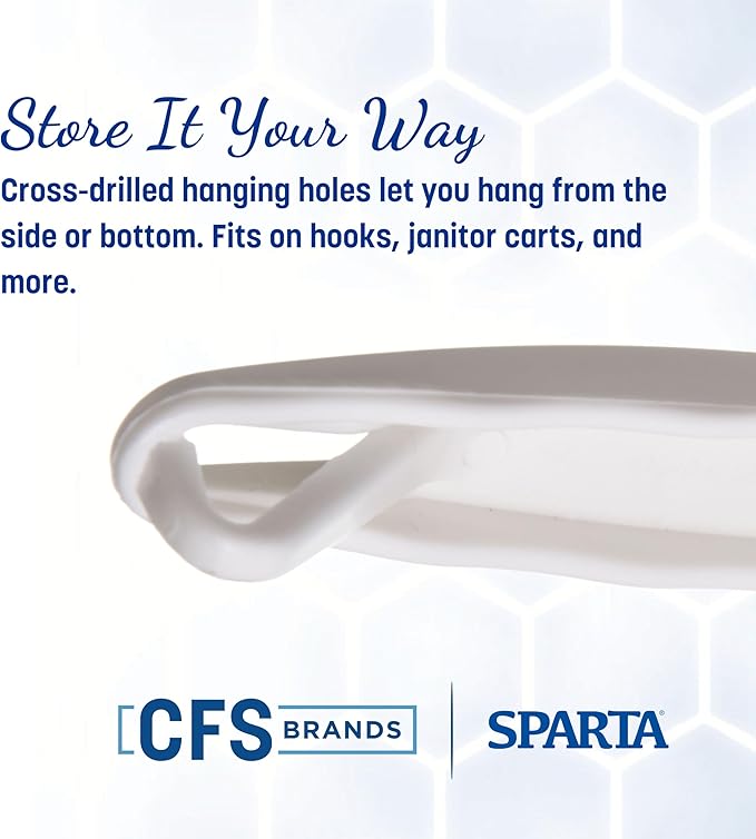SPARTA Flo-Pac Grout Brush Detail Crevice Brush, Firm Chemical-Resistant Nylon Bristles with Angled Ergonomic Handle, Hanging Holes for Tile, Grout, Corners, Boxes, 8 Inches, White (Pack of 24)