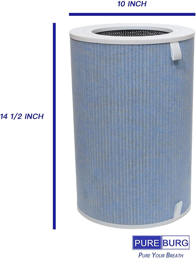 PUREBURG NS-APFL2 Replacement Filter Compatible With INSIGNIA NS-APLWH2 Large room Air Purifier, H13 True HEPA Activated Carbon 2-in-1 4-Stage Filtration