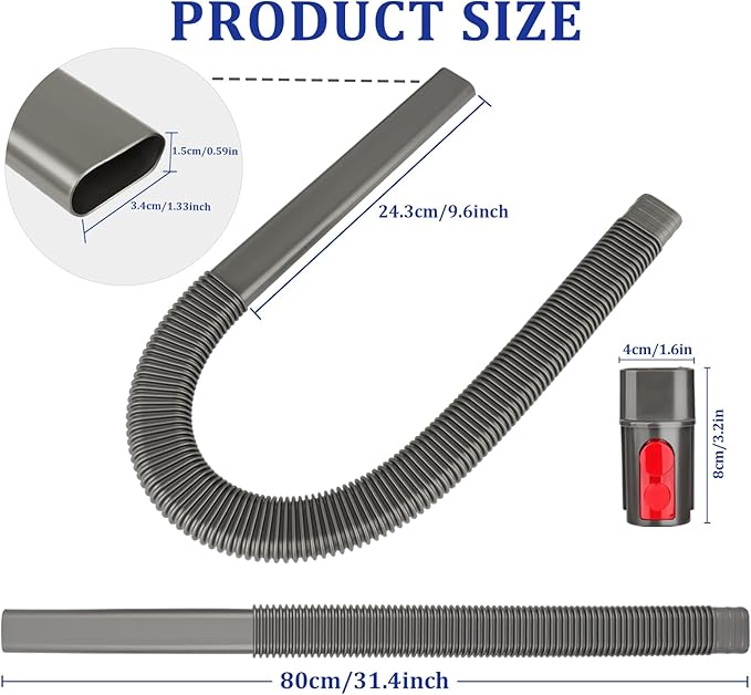 Dryer Vent Lint Removal Tool Vacuum Attachments Hose for Dyson GEN 5 V15 V12 V11 V10 V8 V7 Detect Outsize Slim Absolute Cyclone Vacuum Cleaner Dryer Cleaner Kit Nozzle Crevice Flexible Hose