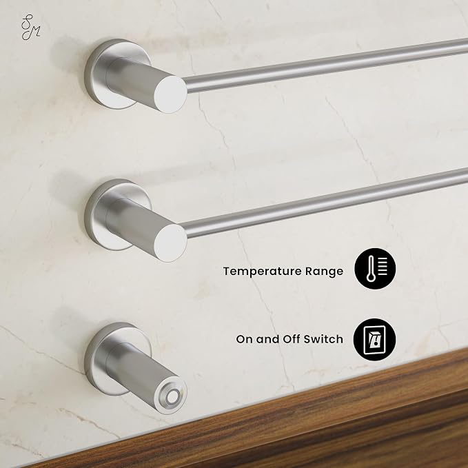 Swiss Madison Claire 3-Bar Electric Towel Warmer Heated Towel Racks for Bathroom in Chrome