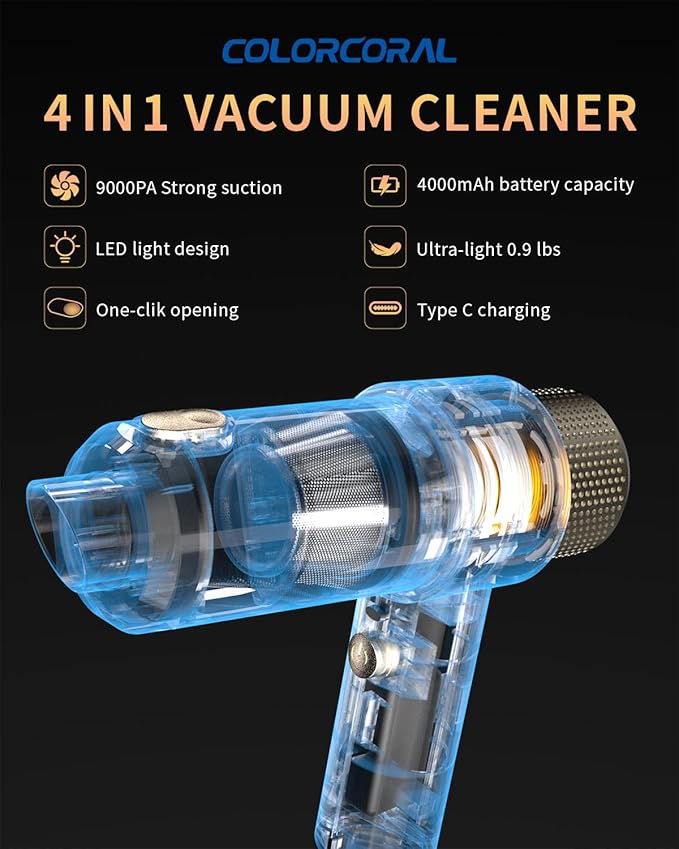 COLORCORAL Portable Cordless Keyboard Cleaner and Cleaning Gel Universal Dust Cleaner for PC Keyboard
