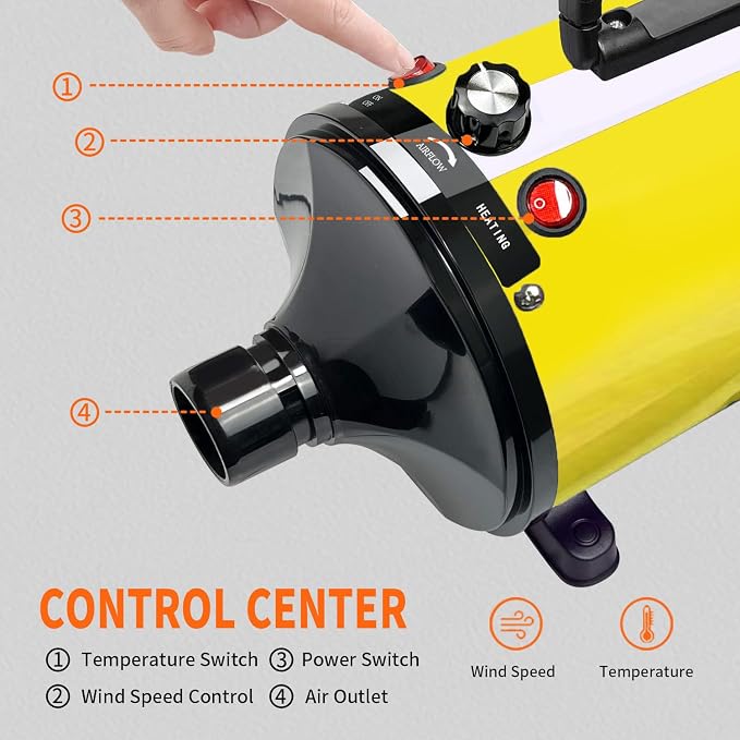 Dog Dryer,High Velocity Professional Dog Grooming Dryer,Adjustable Temperature and Speed with 4 Different Nozzles