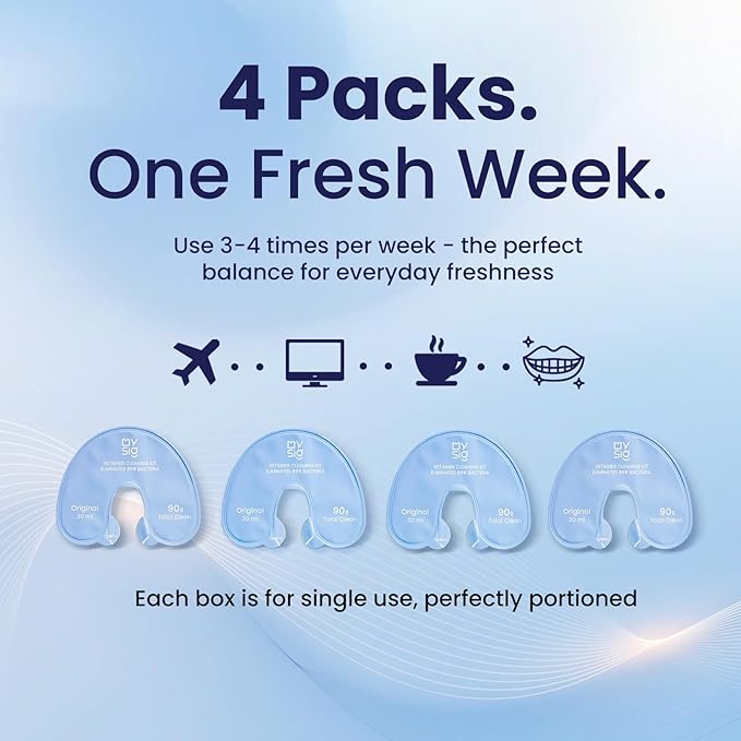 Portable Retainer Cleaner, 90-Second On-the-Go Cleaning Solution — Complements Ultrasonic Cleaning, Fresh Mint Scent (4pcs × 30ml)