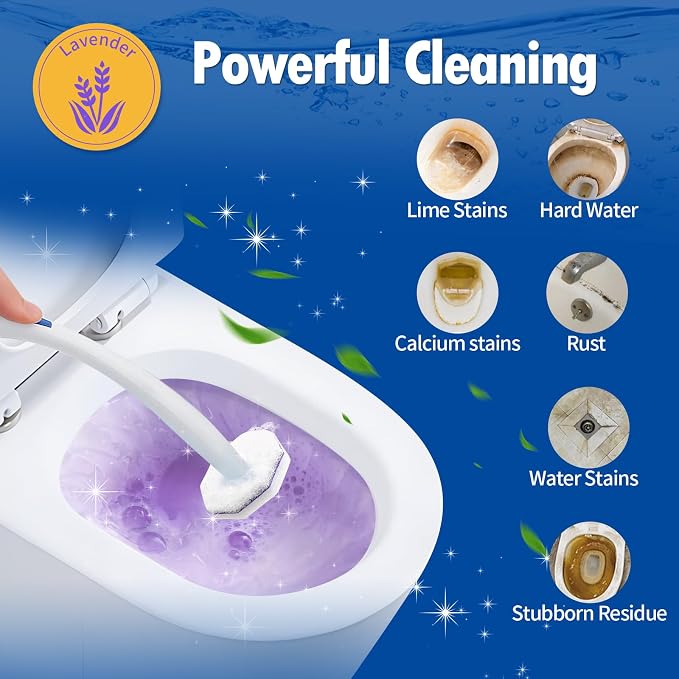 120 Count Toilet Bowl Wand Refills, Disposable Toilet Cleaner Refills, Disposable Wand Heads Compatible with Clorox and the Most Toilet Brushes,Lavender