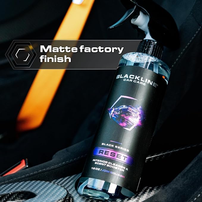 Blackline Luxury Scented Interior Cleaner Reset Deep Cleans & Deodorizes All Surfaces, pH-Neutral High-Foam Formula, Long-Lasting Premium Fragrance for Car - JDM Squash