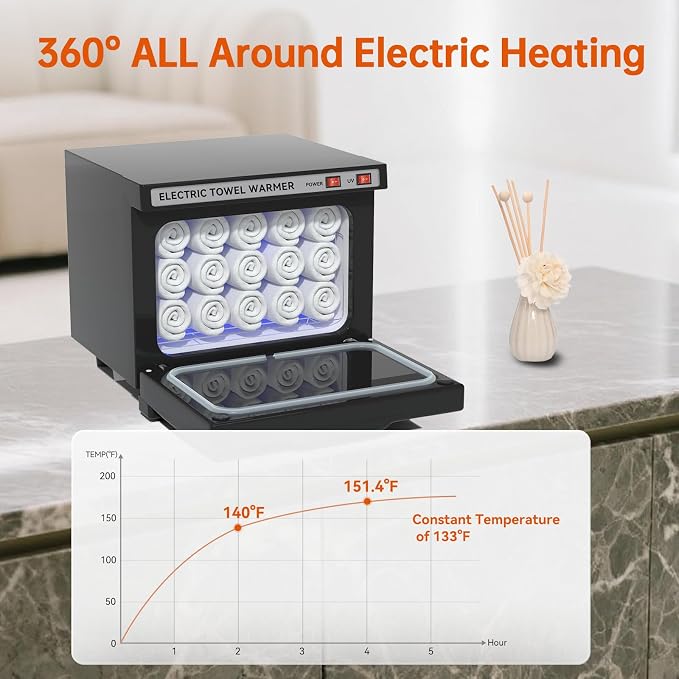 Hot Towel Warmer for Spa,2-in-1 Thermostatic Towel Heater,8L Small Towel Warmer with Quick and All-Round Heating for Facial SPA,Beauty Salon,Esthetician and Bathroom