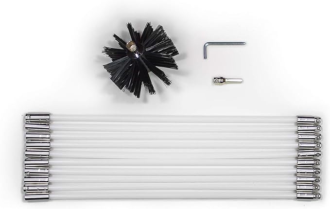 14' Quick Snap Cleaning Kit with Drill Attachment for Dryer Hose and Vent Duct Cleaning - Ziggurat Products