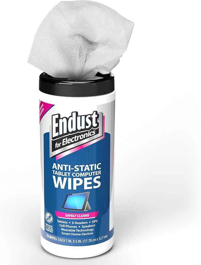 Endust For Electronics 6 Pack Screen Cleaner Wipes, Electronics Surface Cleaning Wipes, For Tablet, E-Reader, Monitors, Laptop, Phone, TV, GPS, Pre-Moistened, Alcohol & Ammonia Free, 70 Count (12596)…