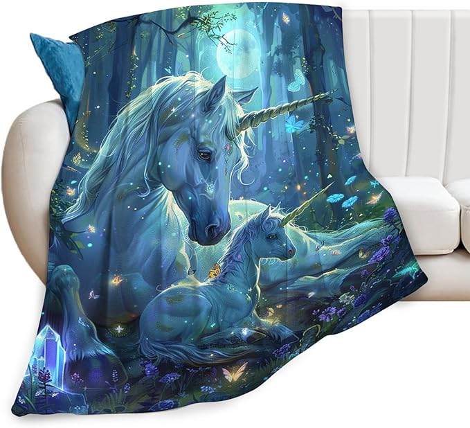 Tijuboni Unicorn Throw Blanket Unicorn Gifts for Girls Women Boys Men Kids Adults Soft Flannel Fleece Blanket for Couch Sofa Bed Home Decor 40"x50"
