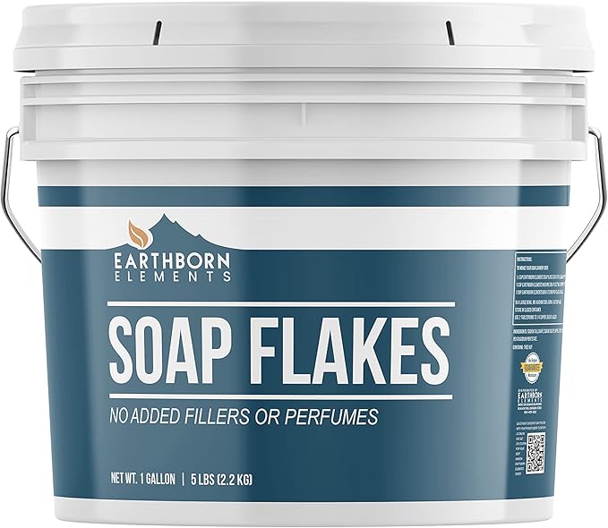 Earthborn Elements Borax Powder, Washing Soda, Soap Flakes (1 Gallon ea.) Multipurpose for cleaning & laundry, Resealable Bucket
