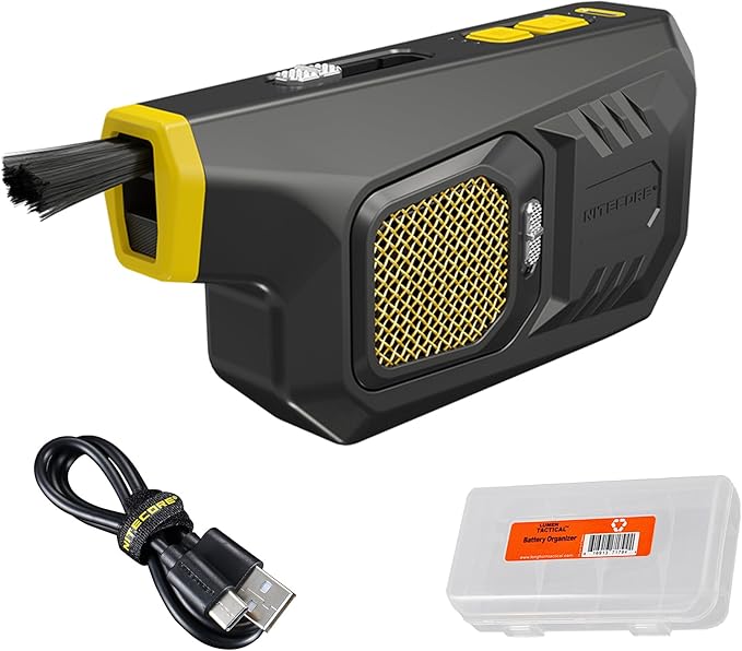 Nitecore BB21 Portable Air Blower for Cameras, Computers and Electronics, Fast Charging USB Rechargeable, 30,000 RPM Electric Compressed Air Duster with Organizer