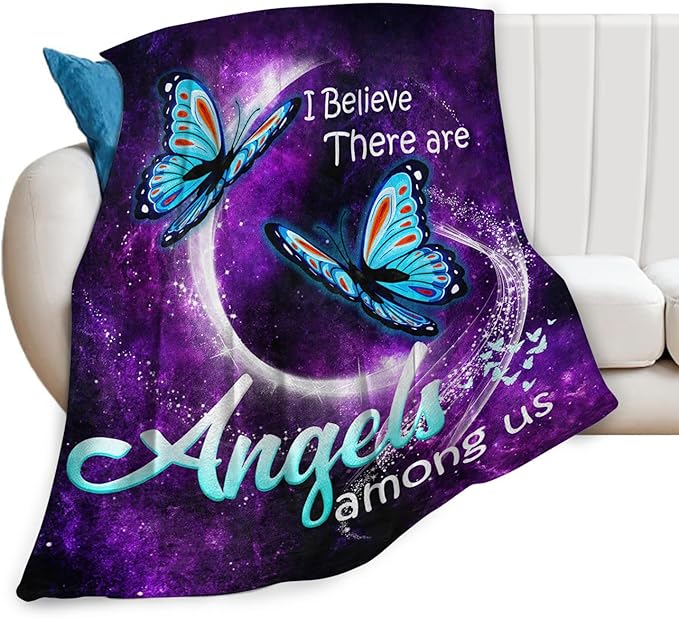 Tijuboni Butterfly Throw Blanket Blue Butterfly Gifts for Girls Boys Women Men Kids Adults Soft Flannel Fleece Blanket for Couch Sofa Bed Home Decor 60"x80"
