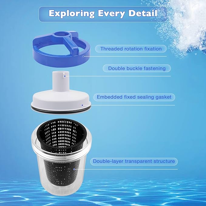 ATRACYPART Inline Pool Leaf Canister Compatible with Hayward W560 PoolVac Navigator Standard, Leaf Catcher Filter with Strainer Basket and Skimmer Socks （2 Pack）